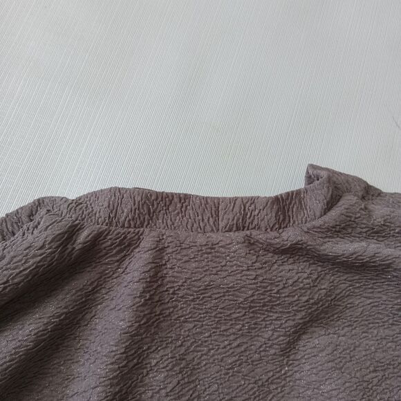 BB Dakota Shimmery Gray Crinkle Textured Long Sleeve Open Front Cardigan Jacket - Picture 8 of 10